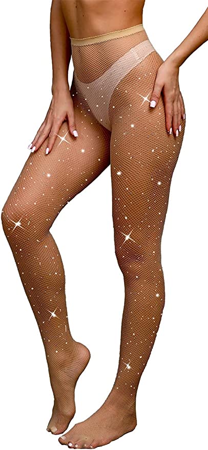 Rhinestone FishNet Tights - NinaDoesTheMost